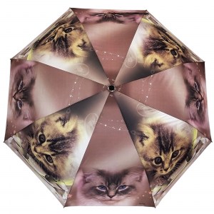 Стильный зонт с котом Baolizi, полуавтомат, арт. 3024В-1